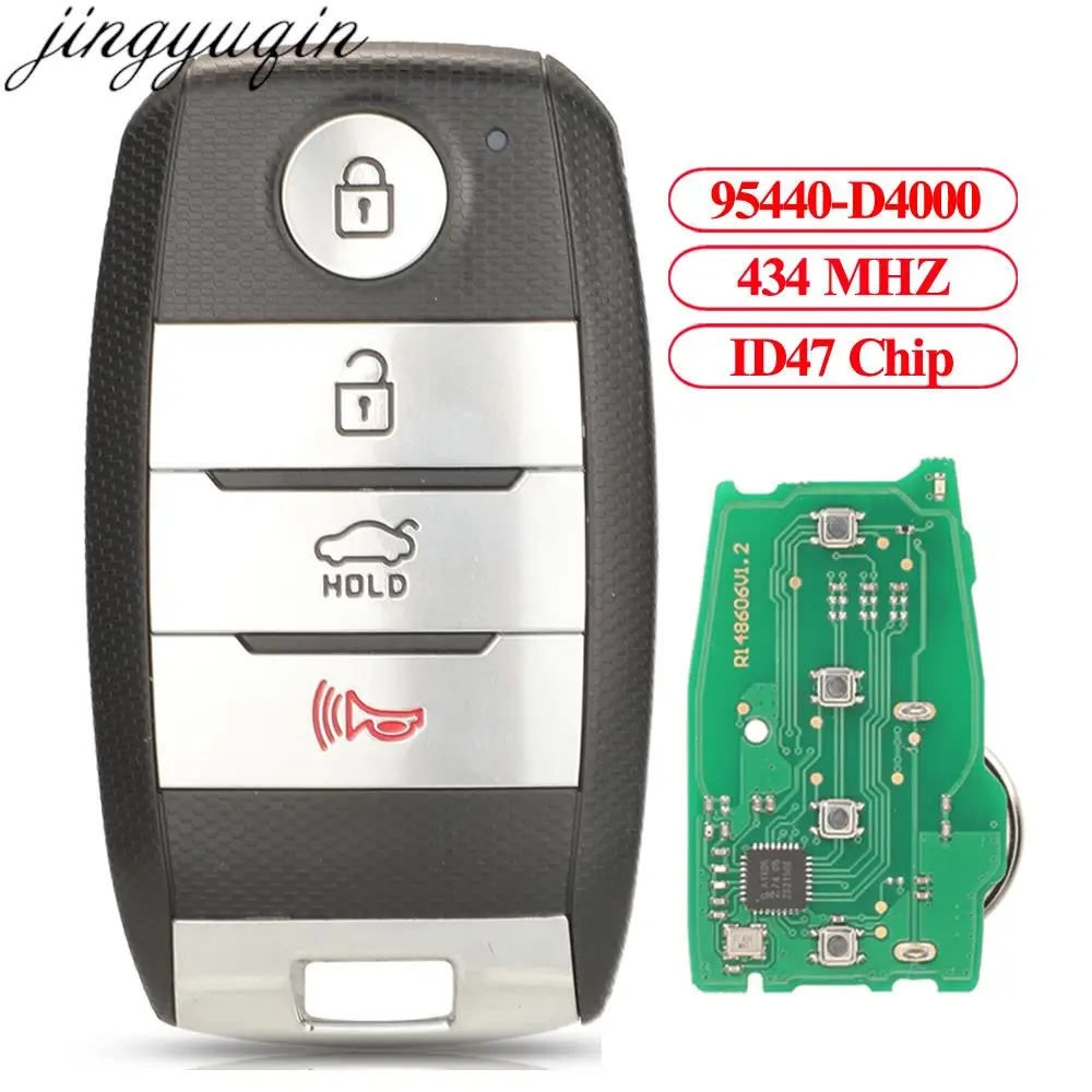 Jingyuqin 95440-D4000 4 Buttons ID47 434MHz Remote Smart Car Key Alarm For Kia Optima 2016 2017 2018 2019 2020 SY5JFFGE04