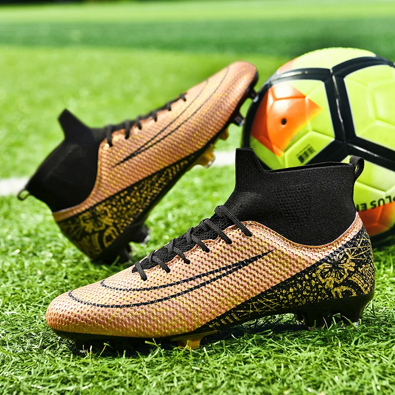 

Men's Football Boots High Top Football Shoes Non-slip Shock Absorption Training Futsal Football Shoes Children's Football Sneake