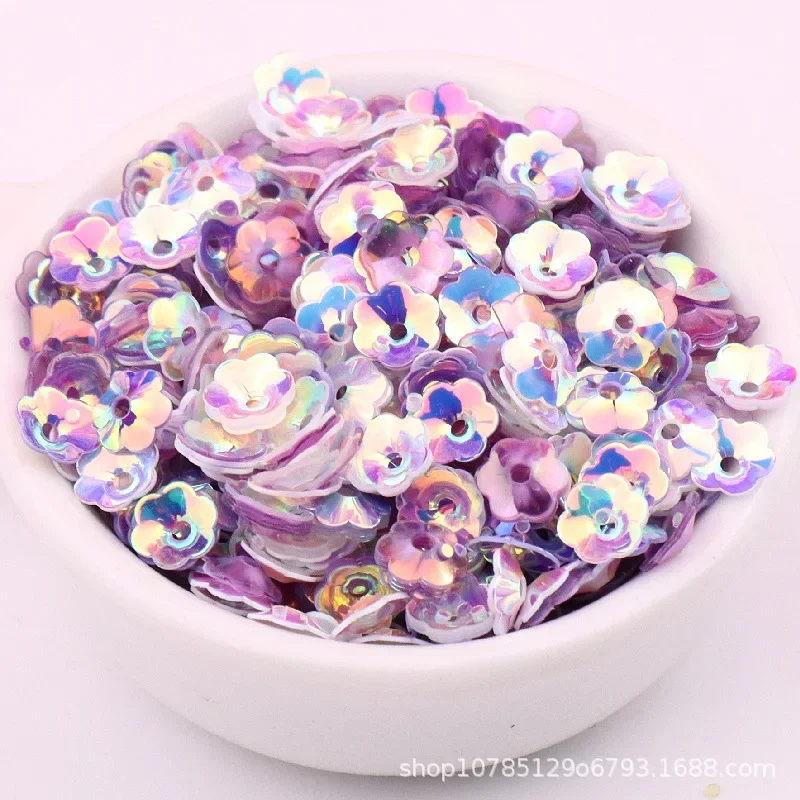 

10g/Pack 6mm 8mm Concave Plum Flower Sequins Christmas Decoration Crafts Paillettes DIY Ornament Sewing Lentejuelas Accessories