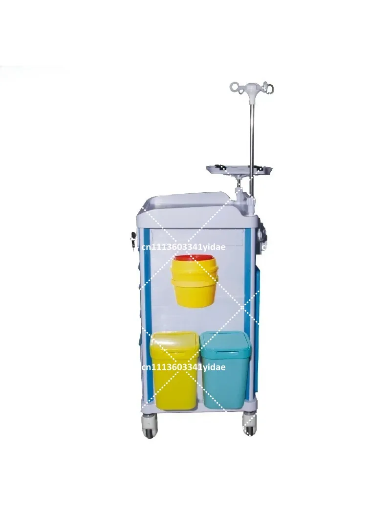 ABS Medical Emergency Trolley Cart with Big Drawers, Hospital Utility Cart for Supplies Storage