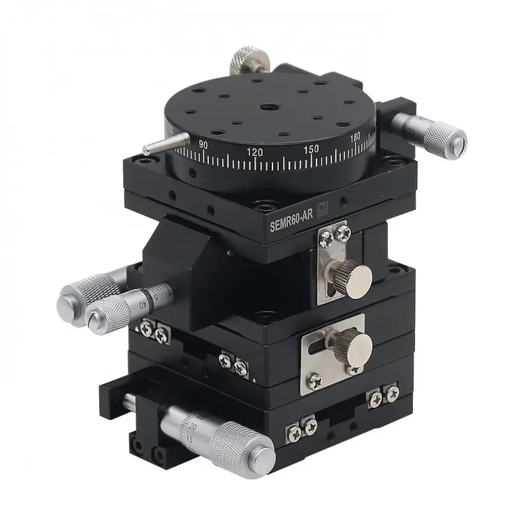 

2026 Optical Stage Accurate Position 60x60mm SEMXYZR60 4-Axis XYZR Micrometer Linear Stage Manual