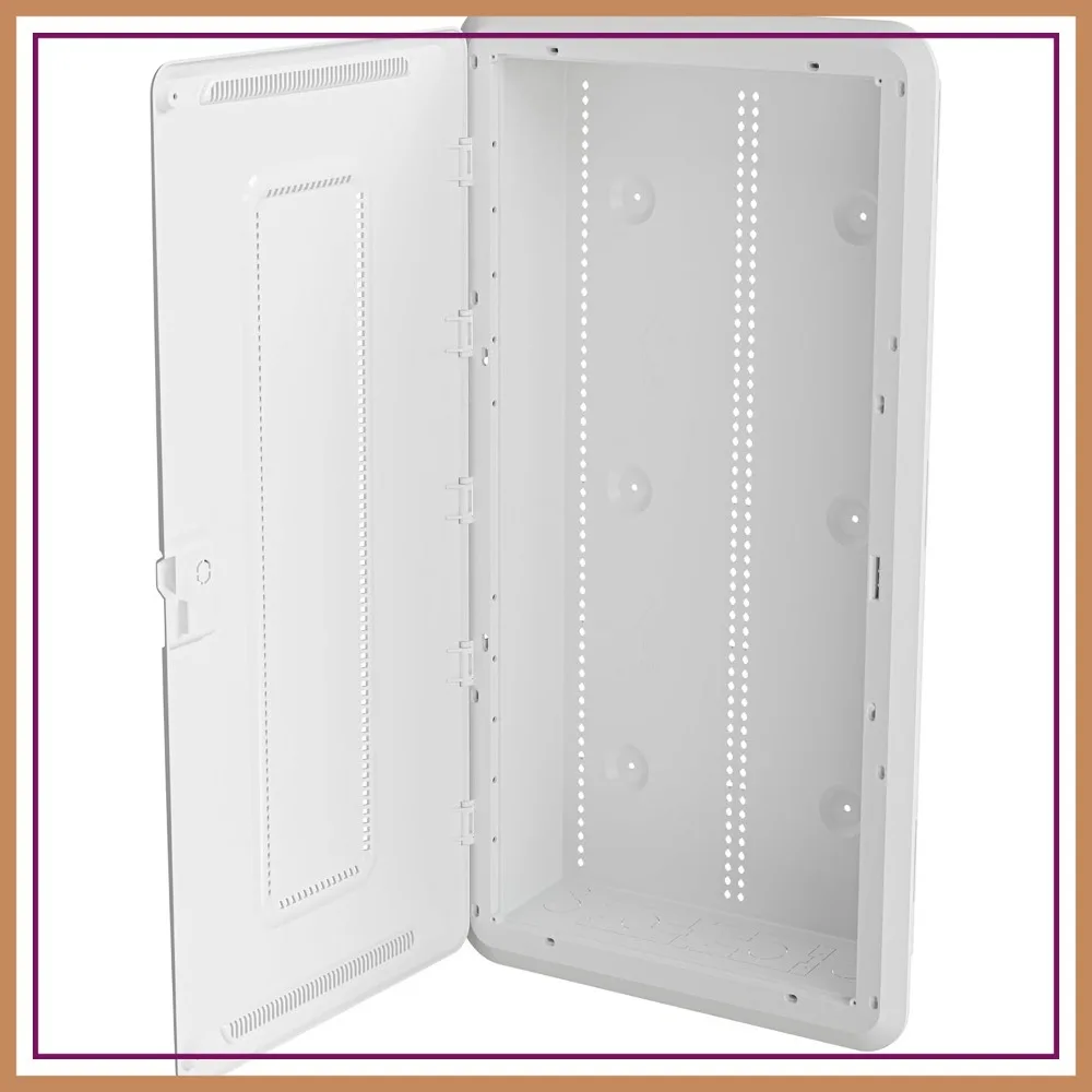 

30 Inch Media Enclosure, WiFi Friendly Cable Management Box for Home Network Distribution, Recessed Mount, White
