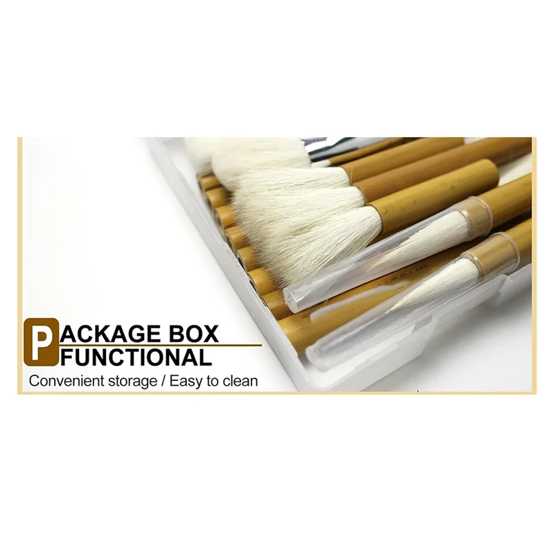 BAAG-Pottery Brushes For Glazing,15 Pcs  Brushes Set Wool Bamboon Hake Brushes For Pottery Acrylic Watercolor