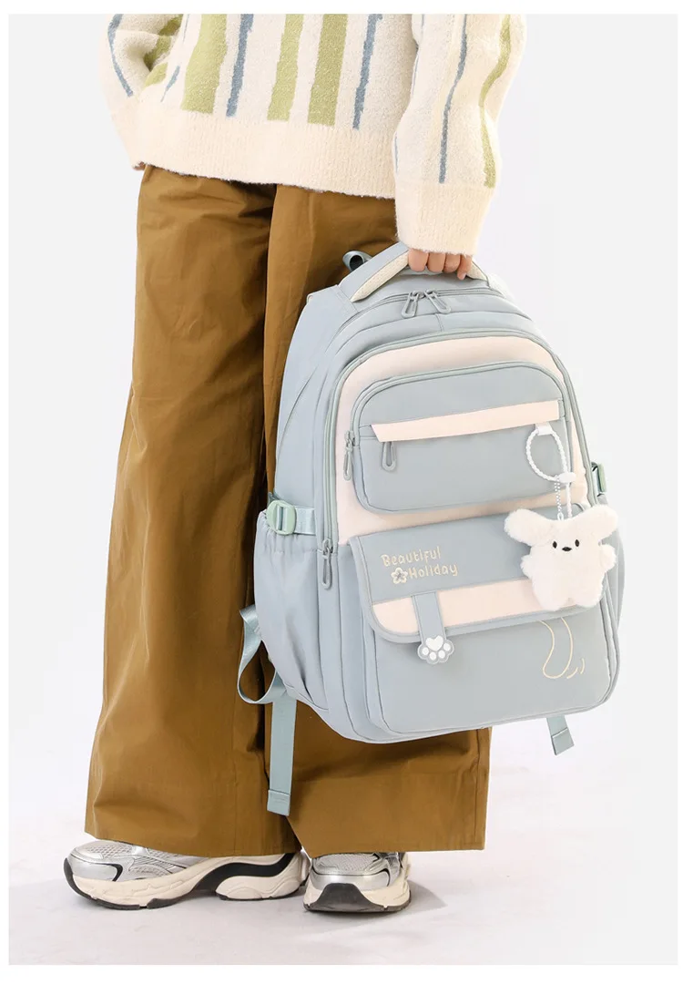 Middle School Backpack for Girls Large Capacity Bookbag Lightweight Fashion Student Backpack Simple Modern School Bags for Teens