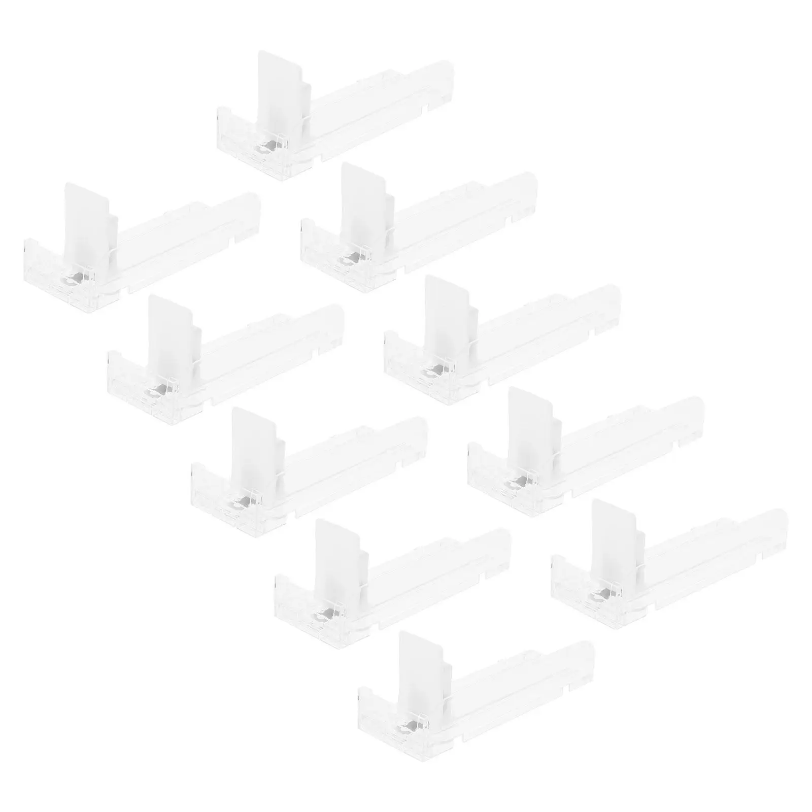 10Pcs Automatic Retail Shelf Pusher System Spring-Loaded Display Rack for Drink Bottles Soda Cans Cigarettes Snacks Supermarket