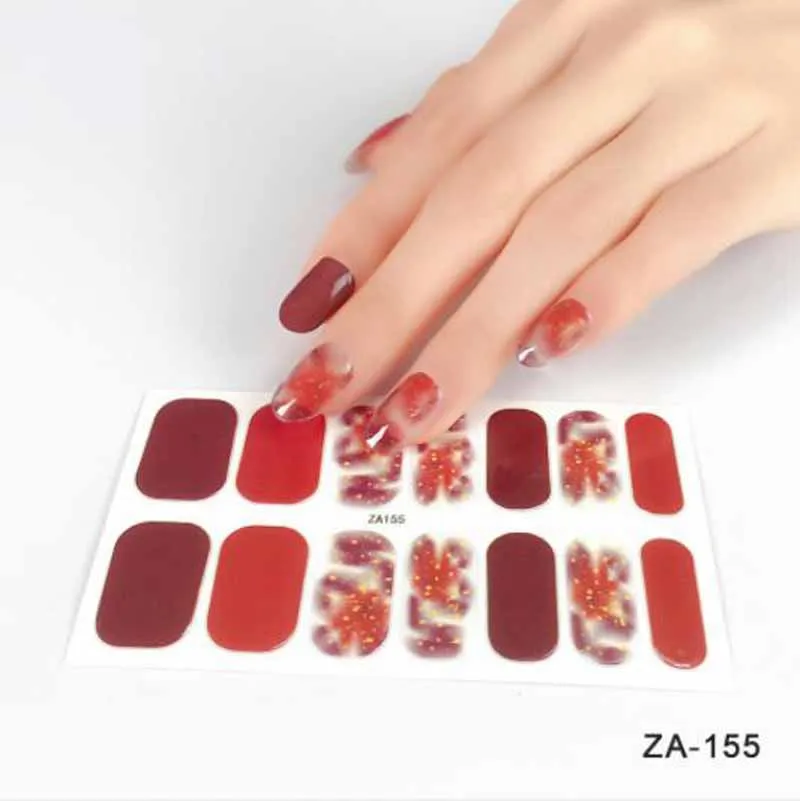 Pełna pokrywa samoprzylepne naklejki na paznokcie lakier do paznokci okłady Manicure suwak naklejki dekoracje naciśnij na paznokcie Manicure narzędzia artystyczne uroda