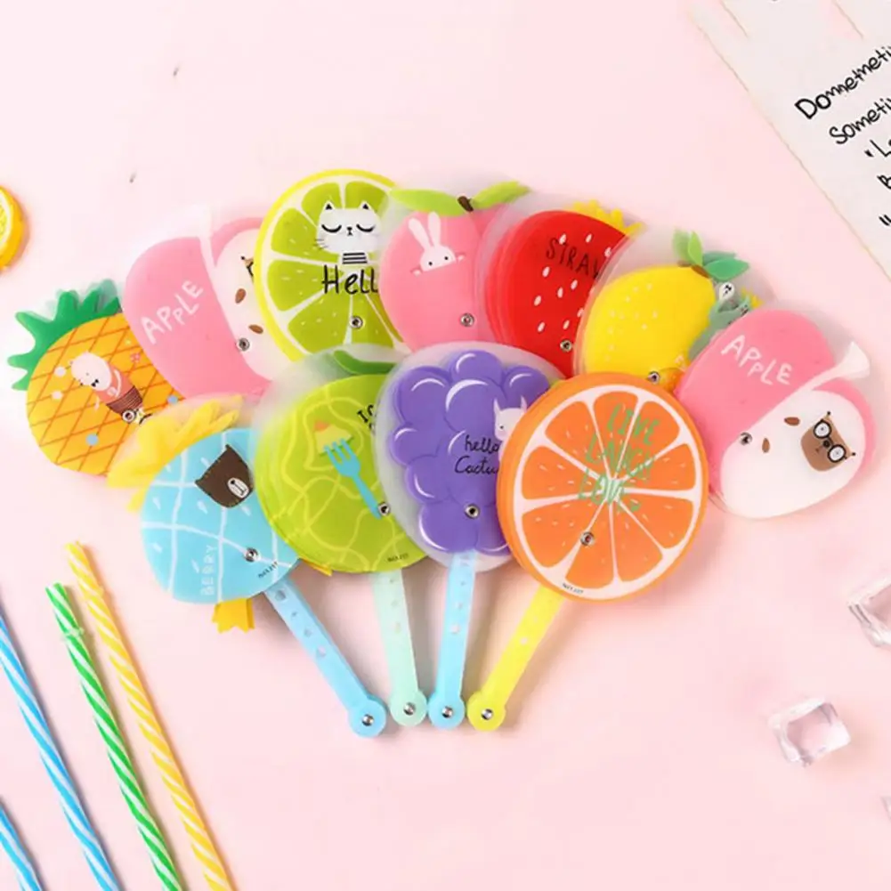 Portable Folding Fan Student Outdoor Portable Cloth Face Mini Handheld Fan Cartoon Fruit Summer Cooling Fan For Boys Girls