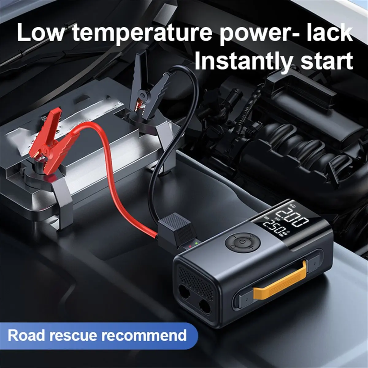 goodidea Car Starter with Air Compressor, Battery Capacity 10000mAh, 150PSI Tire Inflator, Battery Booster Car Jump Starter