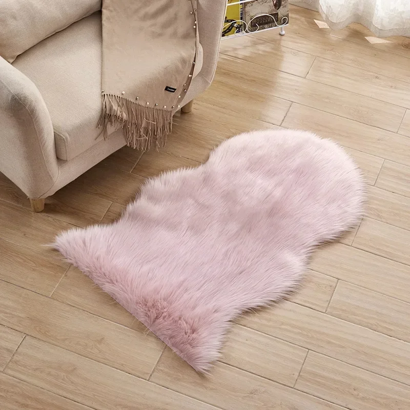 White Soft Artificial Sheepskin Carpet Shaggy Chair Area Rug Cover Faux Fur Fluffy Floor Mats For Home Living Room Bedroom