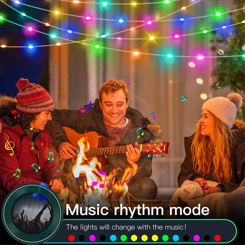 Smart LED String Lights APP Control 2-30M RGBIC Dreamcolor Fairy Light Festoon for Christmas Party Room Curtain Decor Garland