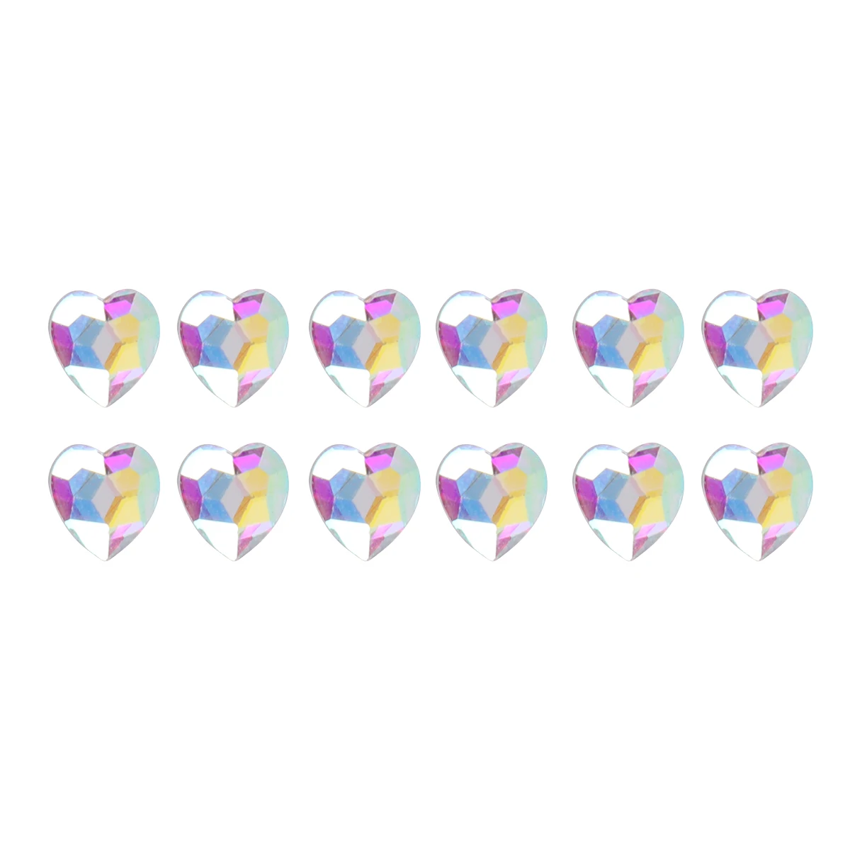 100개 하트 모양 유리 팁 DIY 아트 장식 매니큐어 디자인 네일 드릴 액세서리 휴일 파티 크리스마스 이벤트 네일