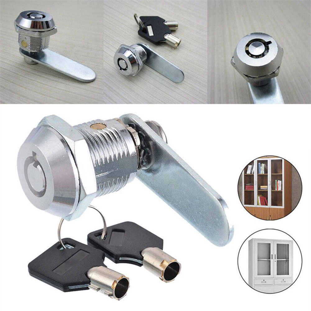 16/20mm Cam Lock Door Drawer Cabinet Mail Box Locker Cupboard + 2 Keys  Plum Blossom Key Mechanical Tongue Lock