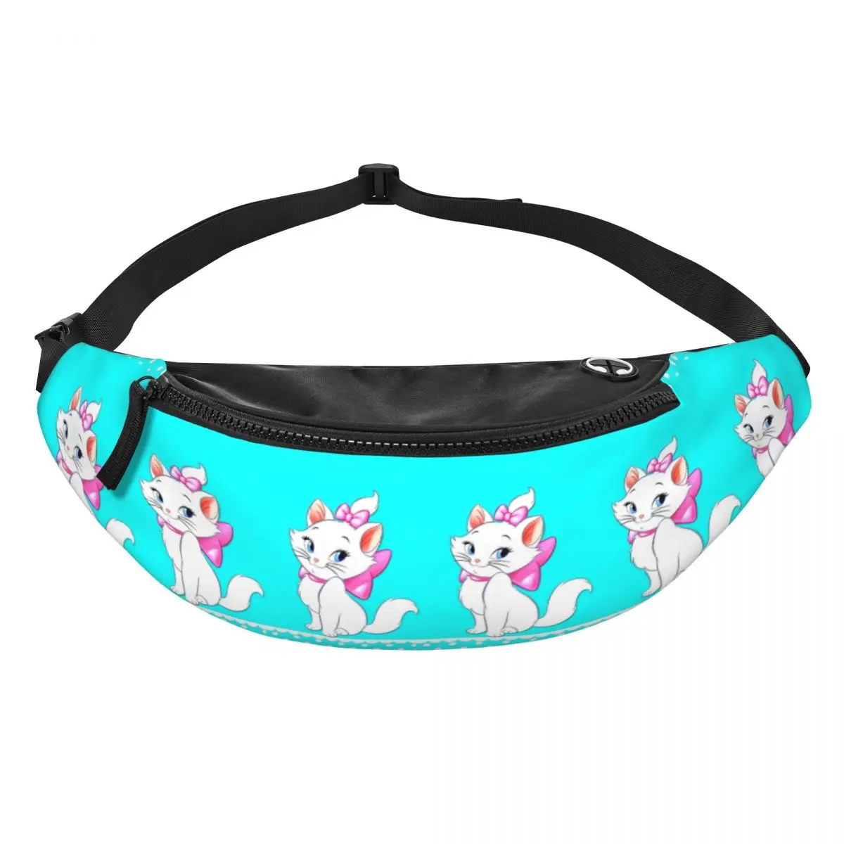 

Custom M-Marie Cat Cartoon Fanny Pack Women Men Crossbody Waist Bag for Traveling Phone Money Pouch