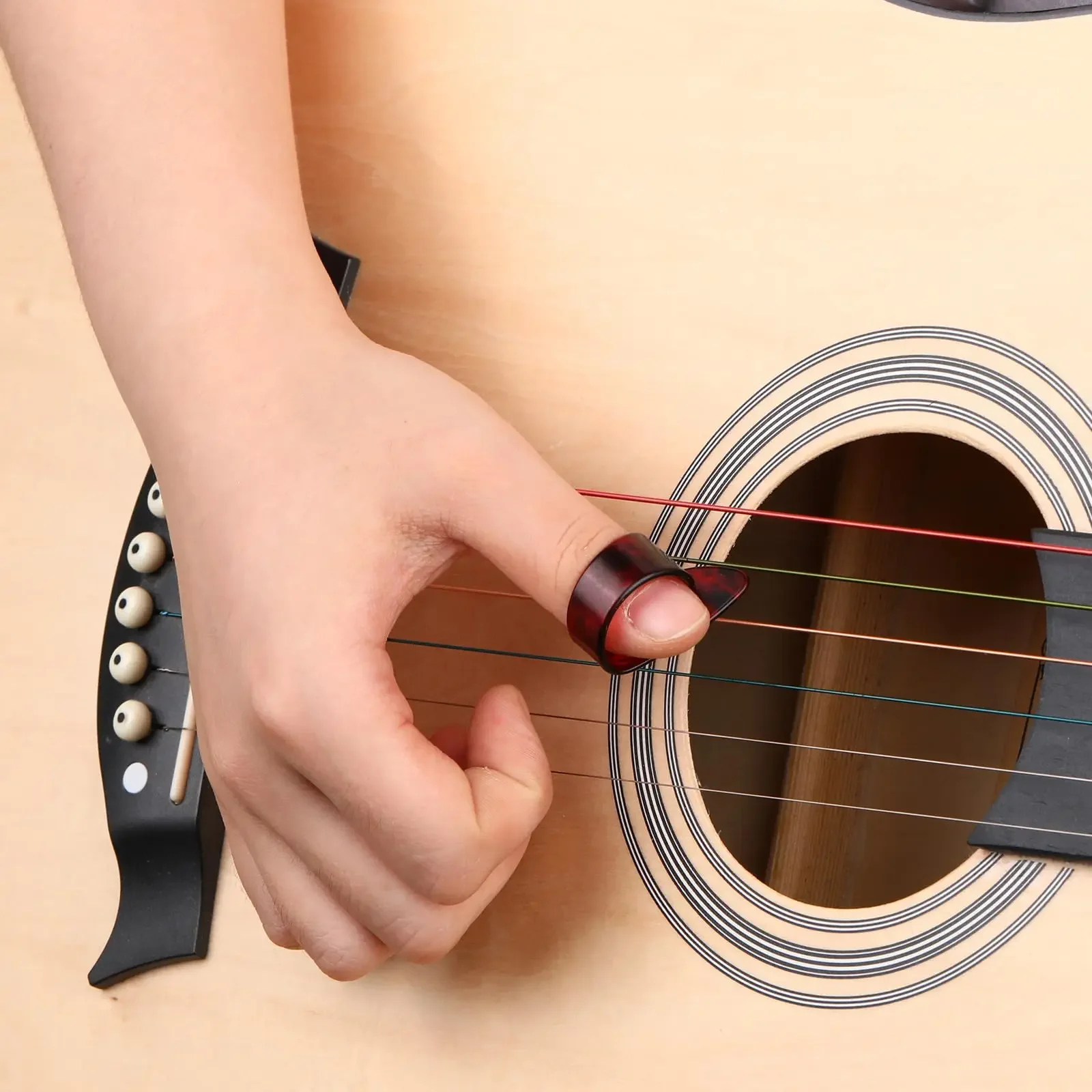 10 Stück Celluloid-Gitarren-Fingerplektren, Daumen-/Indexgrößen, Fingerstyle-Schutz, rutschfestes Design, Bass-Akustik-/E-Gitarre – Detail 9