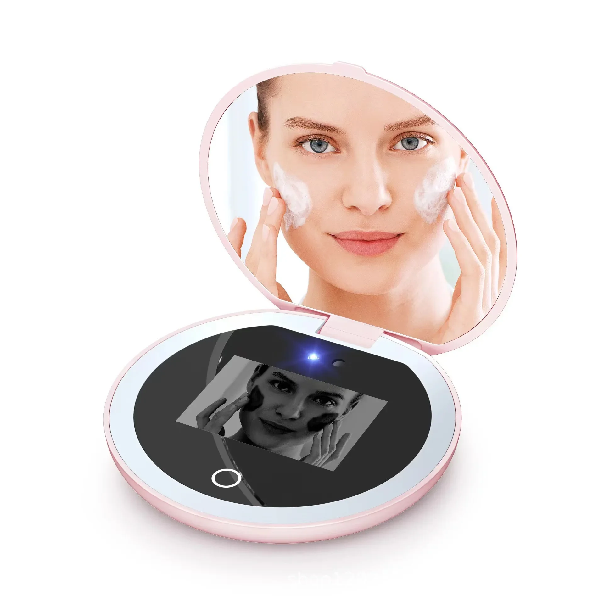 

Electronic intelligence, sunscreen detection, makeup mirror, with LED fill light, body mirror with 2x magnifying glass