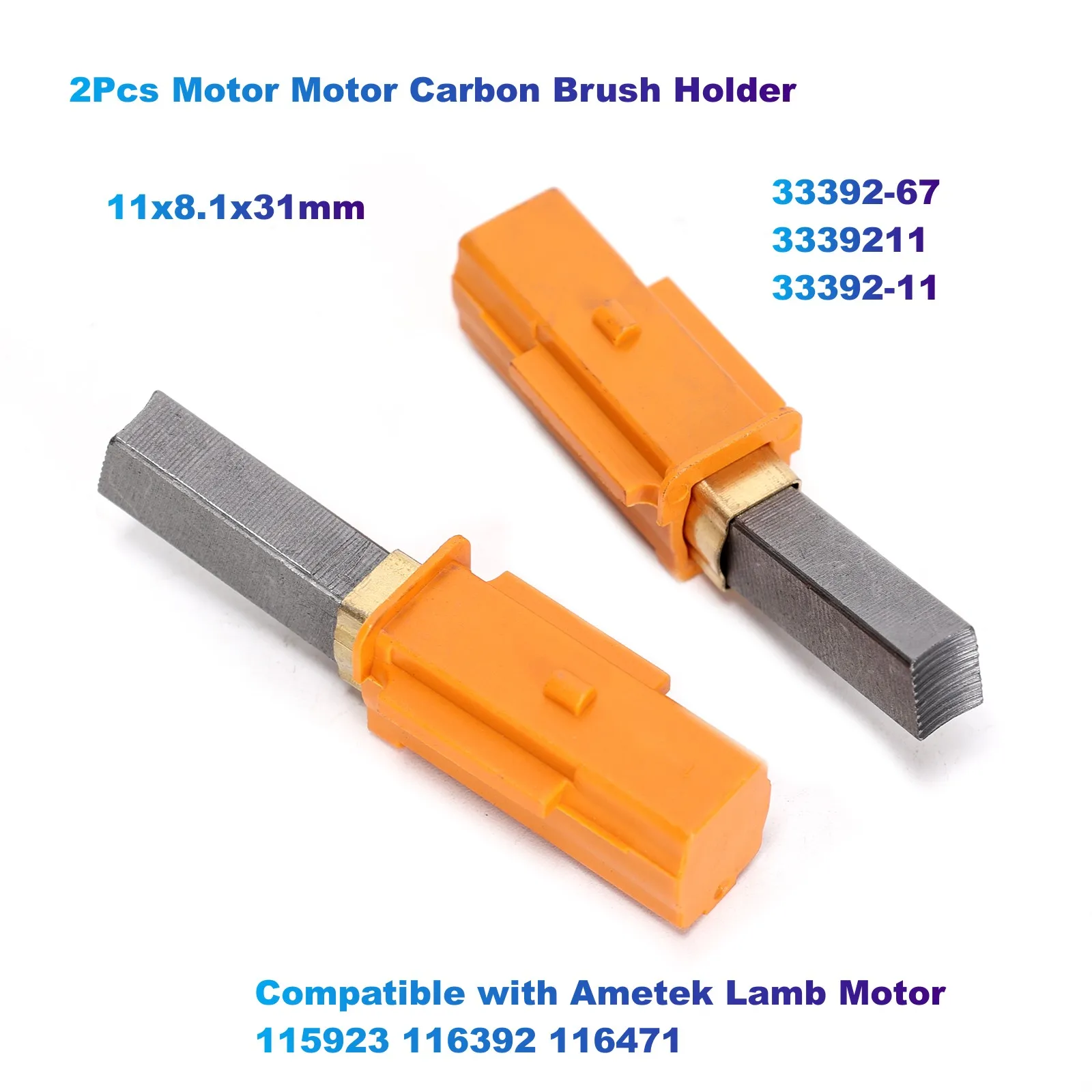 Suporte da Escova do Motor do Carbono Compatível com o Motor do Cordeiro de Ametek 115923 1163939211 3339211 11x81x31 mm Peças