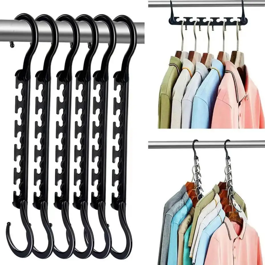 1 Pcs Foldable Magic Hanger Multi-function Five-hole Connection Hook ABS Plastic Rotary Storage Hanger Coat Hanger 2026 Hangers