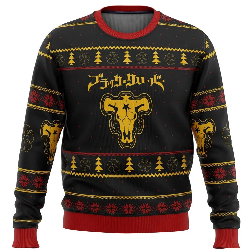 

Black Clover Bulls Ugly Christmas Sweater Christmas Gift Santa Claus Pullover Men 3D Sweatshirt And Top Autumn And Winter Clothi