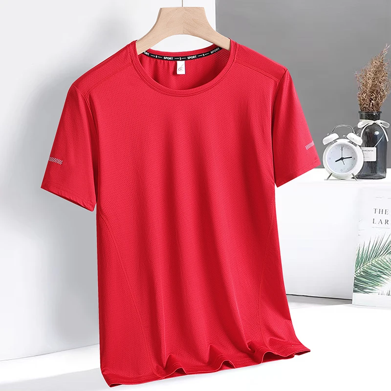 9xl Large Plus Size Quick Dry Short Sleeve T Shirt Gym Jerseys Fitness Trainer Running T-Shirt Teenager Breathable Sportswear