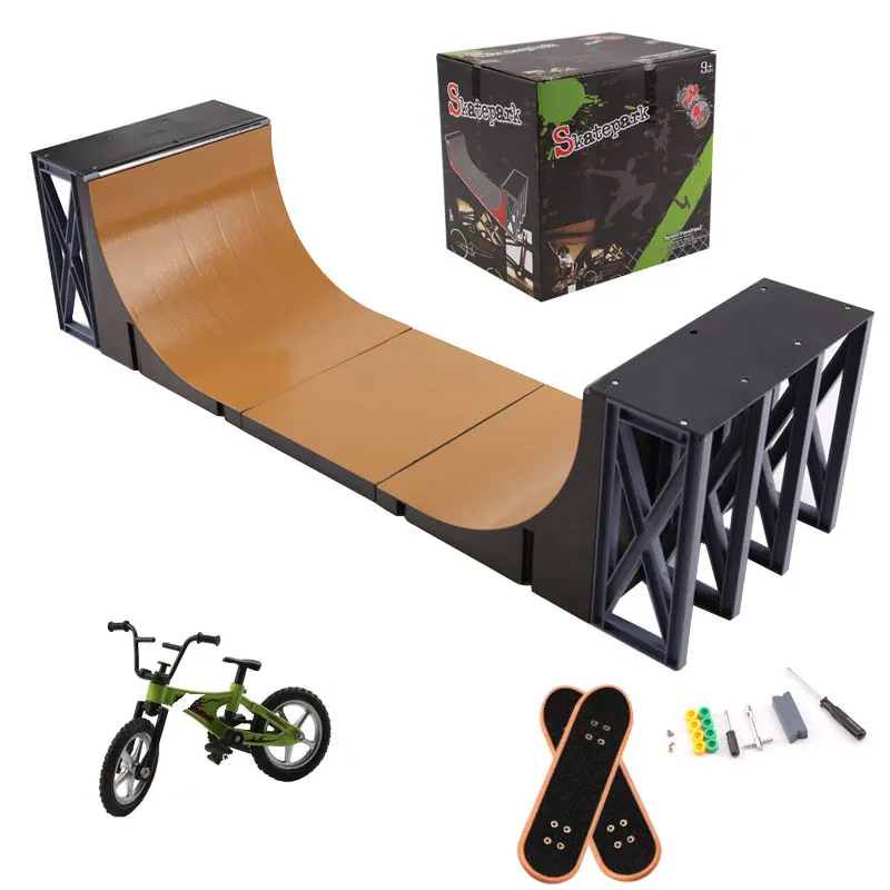 Fingerboard U-Shaped Skatepark Plastic Large finger skateboard park scene Fingerboard practice kit TS15