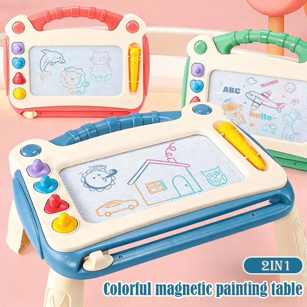 Tavolo da disegno per cartoni animati Puzzle per bambini Lavagna magnetica Giocattolo Graffiti Tavolo da disegno magnetico Giocattolo Montessori per regalo per bambini