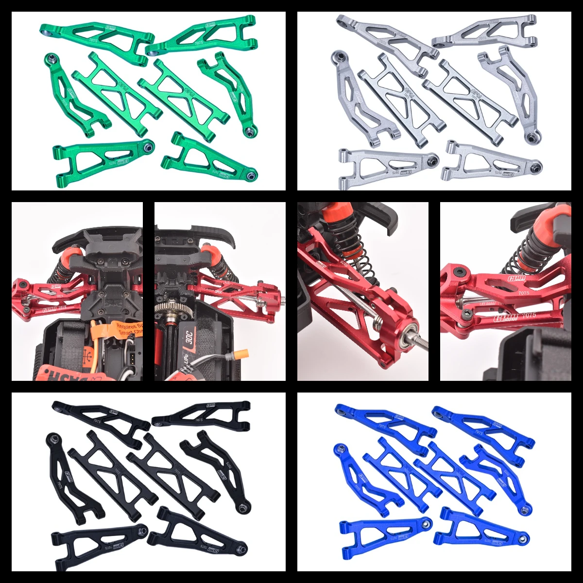 

GPM Alloy 7075 Front & Rear Suspension Arms Set ARRMA 1/18 Granite Grom Typhon