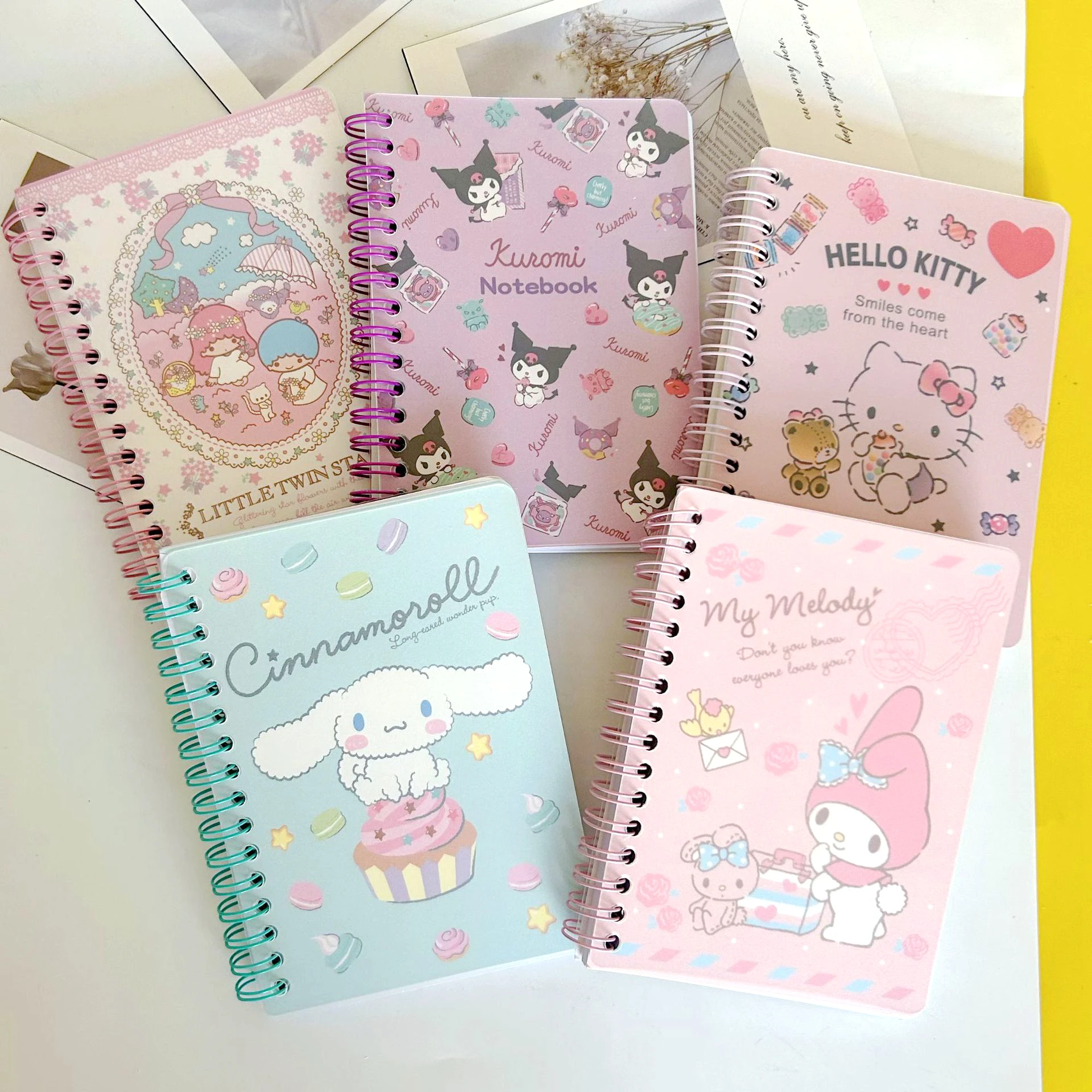 Kawaii Sanrio Hello Kitty A6 Notebook Cartoon Kuromi Cinnamoroll Portable Coil Account Book Student Stationery Pocket Notepad