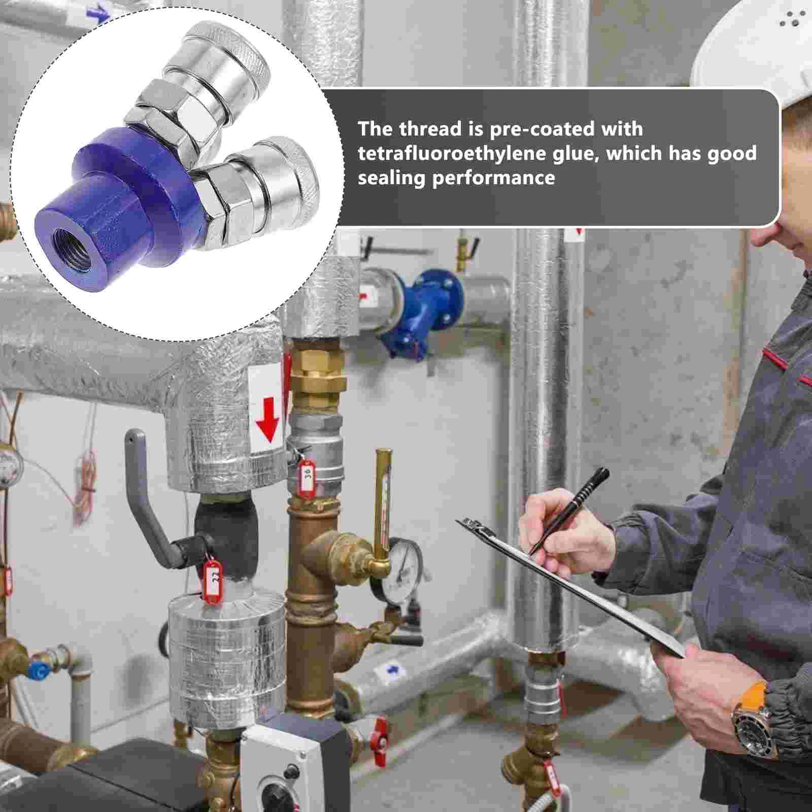 2 Pcs Pneumatic Fast Connector Air Hose Splitter Coupler Quick Fittings Self-locking Coupling