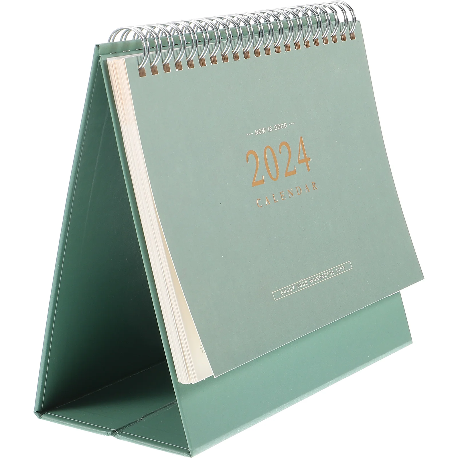 

Business Desk Calendar Practical Modern Office Decor Spiral Olive Green for Classroom Elementary Paper Student