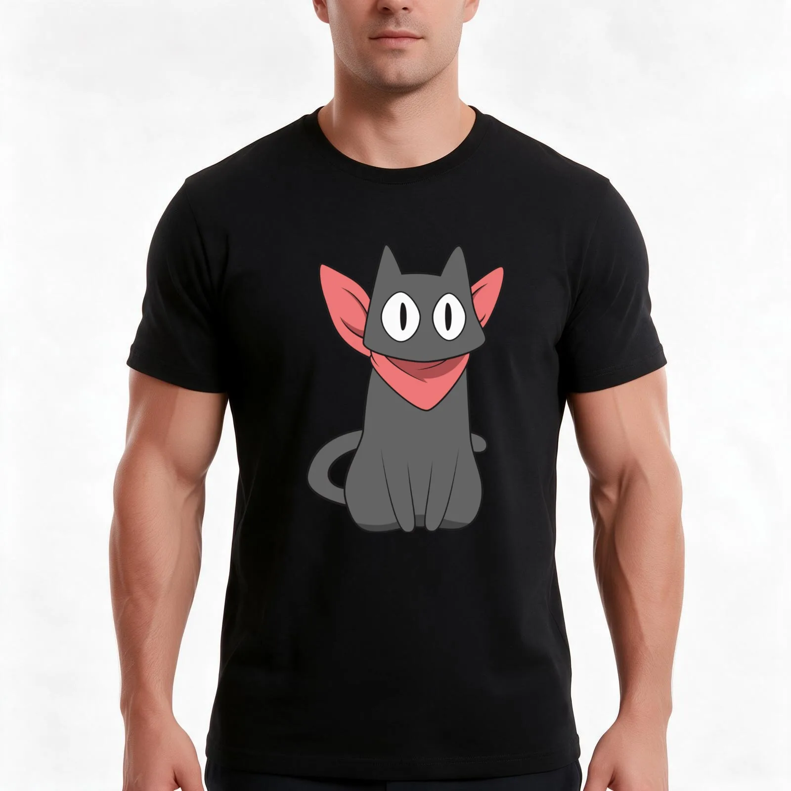 Nichijou | Sakamoto Cat T-Shirt, Summer Casual Cotton Tee, Oversized Streetwear Tops, Vintage Graphic Print, Unisex Men Women