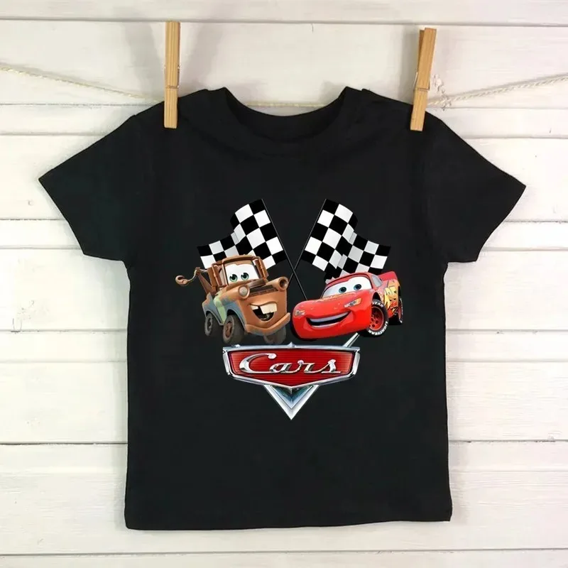 Disney Kids T Shirt Car Pixar Lightning McQueen Cartoon Graphic Baby Girls Clothes Cotton Boys T-Shirts Summer Children T-Shirt