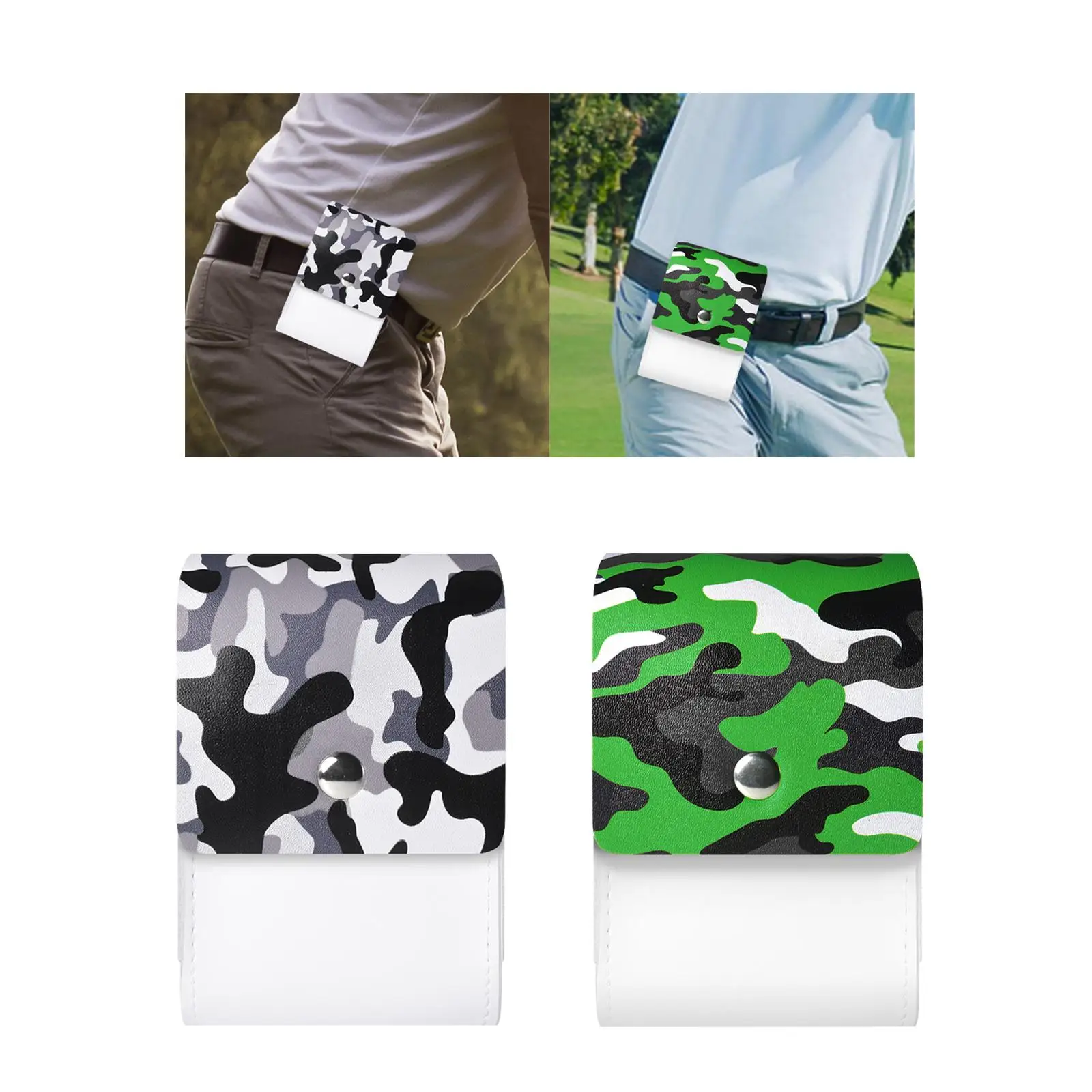 Outdoor Golf Rangefinder Case PU Leather Compact Carry Bag Waist Pack Organizer for Golf Ball and Accessories