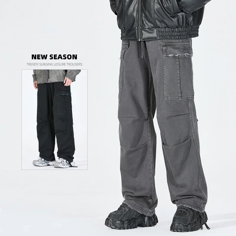 

Брюки-карго в стиле ретро, ​​хлопковые мужские и женские модные брюки в уличном стиле, мужские брюки для активного отдыха, треккинга, путешествий, рабочие брюки с несколькими карманами 6226G