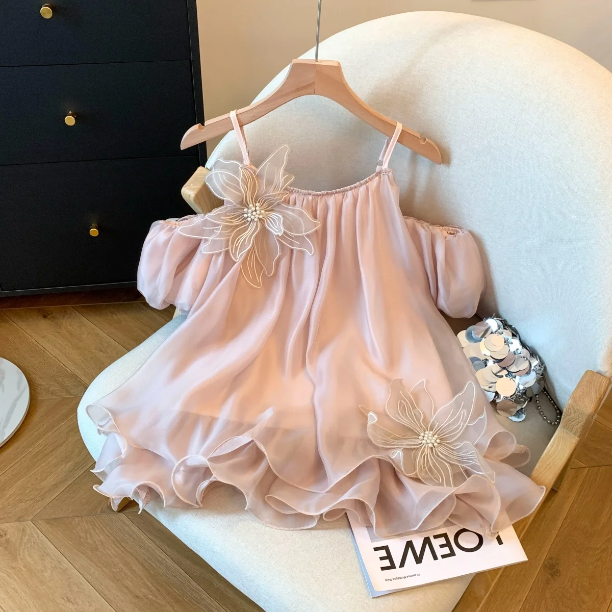 

Элегантный женский летний топ без спинки и бретелек из шифона с цветочным 3D-принтом, в нежном стиле, с коротким рукавом, повседневный