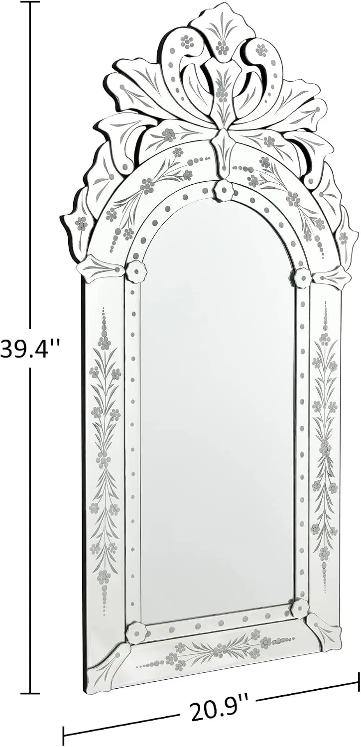 Bathroom Vanity Mirror with Floral Etched 40