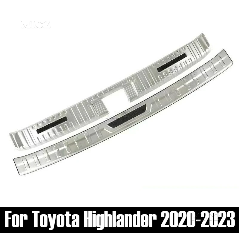 

For Toyota Highlander 2020 - 2023 Car Styling Stainless Car Rear Bumper Guard Plate Cover Trunk Door Sill Guard Trim