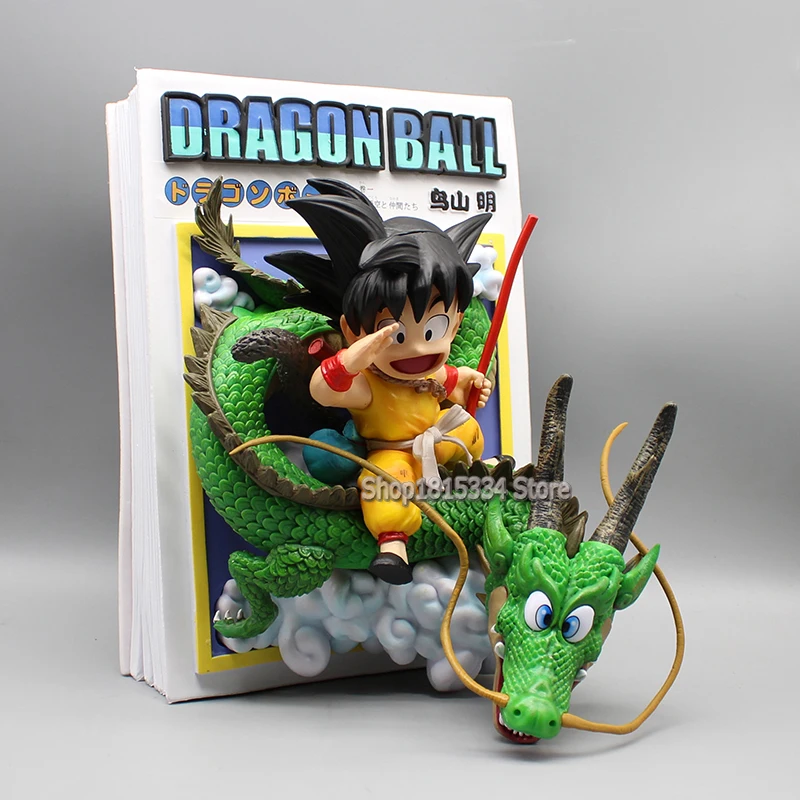 

Comic Title Page Goku Action Figure Dragon Ball Figurine Riding Dragon Goku Figures 28cm Pvc Model Statue Desktop Decoration Toy