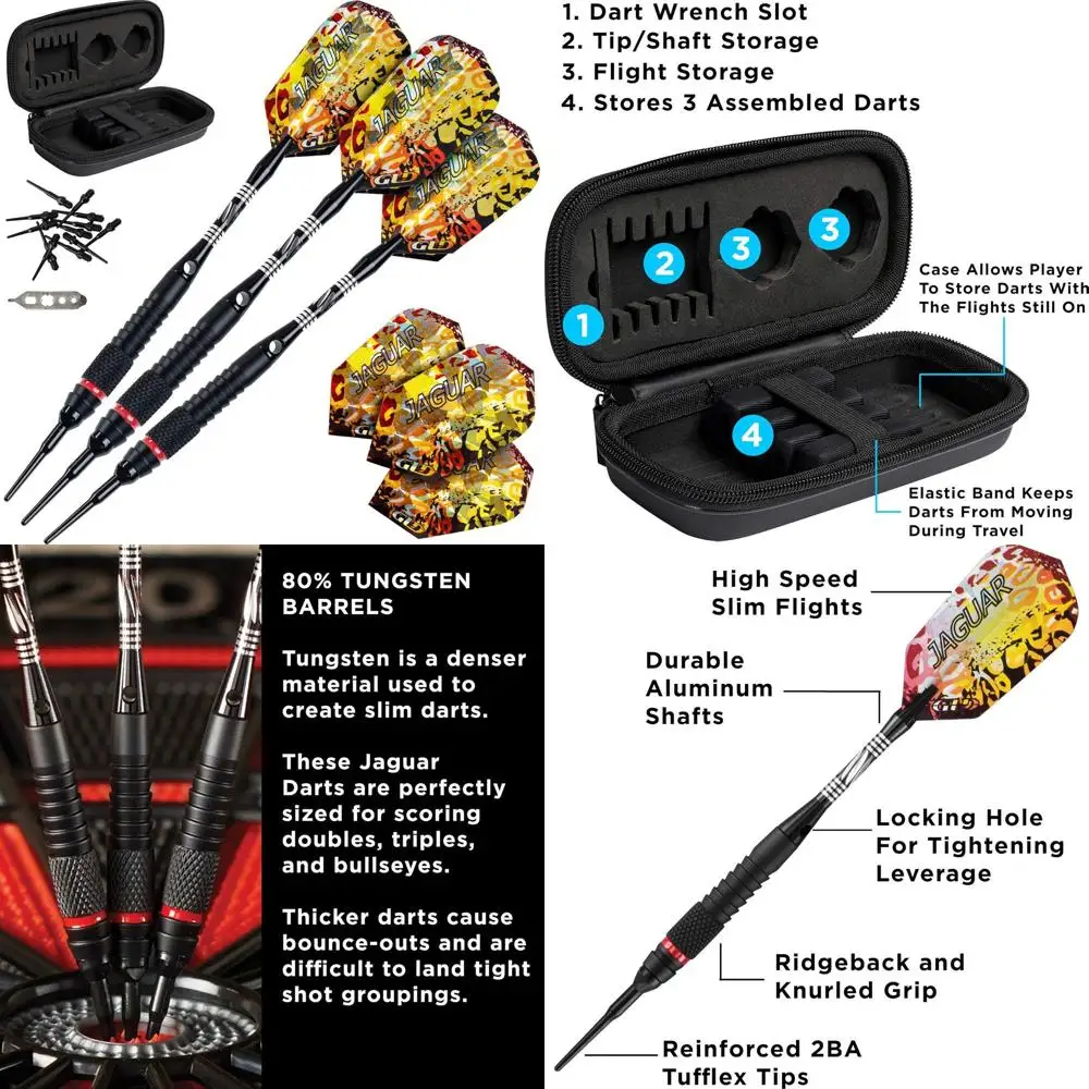 

Viper Jaguar 80% Вольфрам 18 г Дартс с мягким наконечником и футляром для переноски