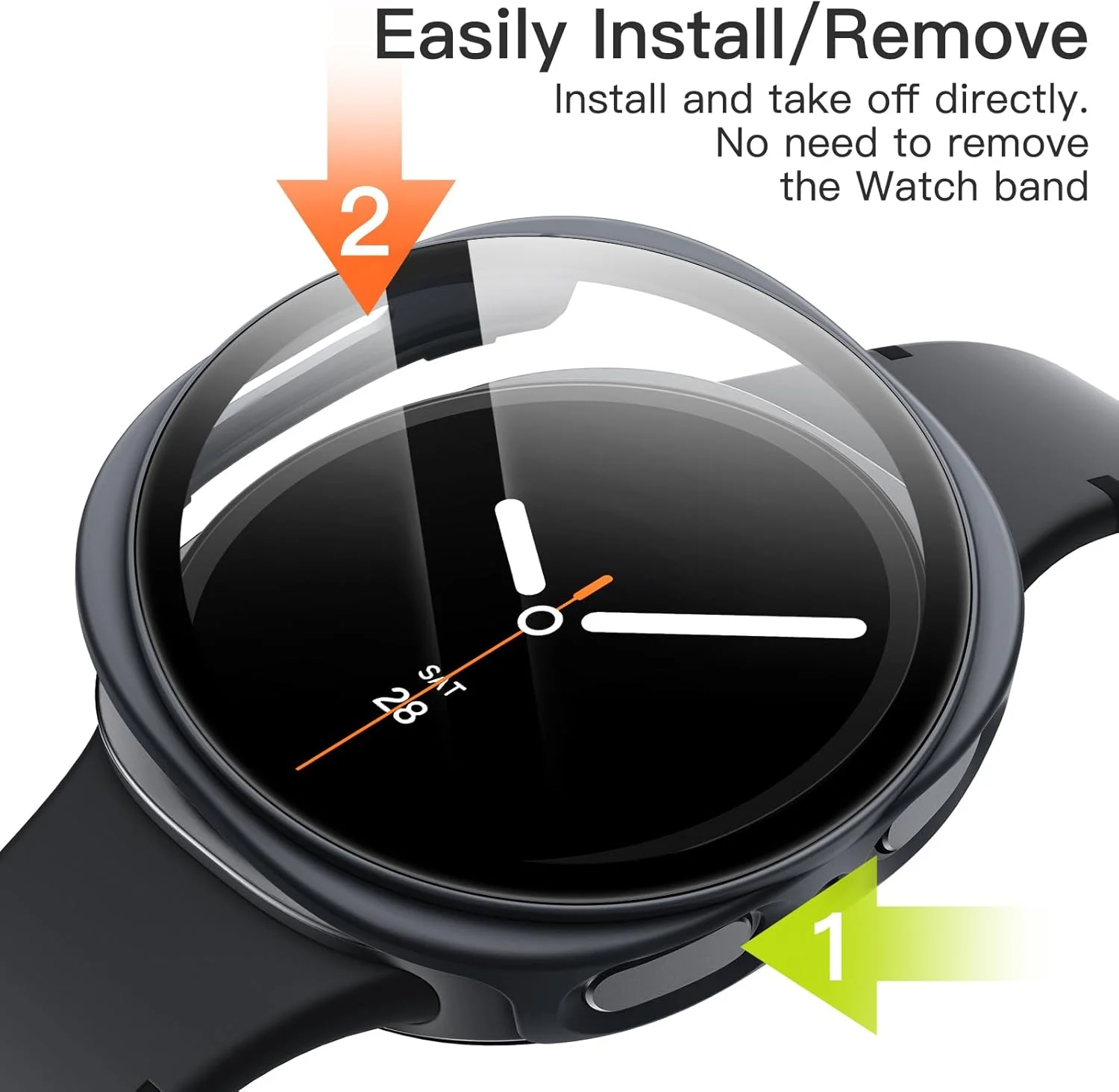 Glass+watch case for Samsung Watch 8 40/44mm accessories, scratch-resistant and shockproof all-around protective case. image 6