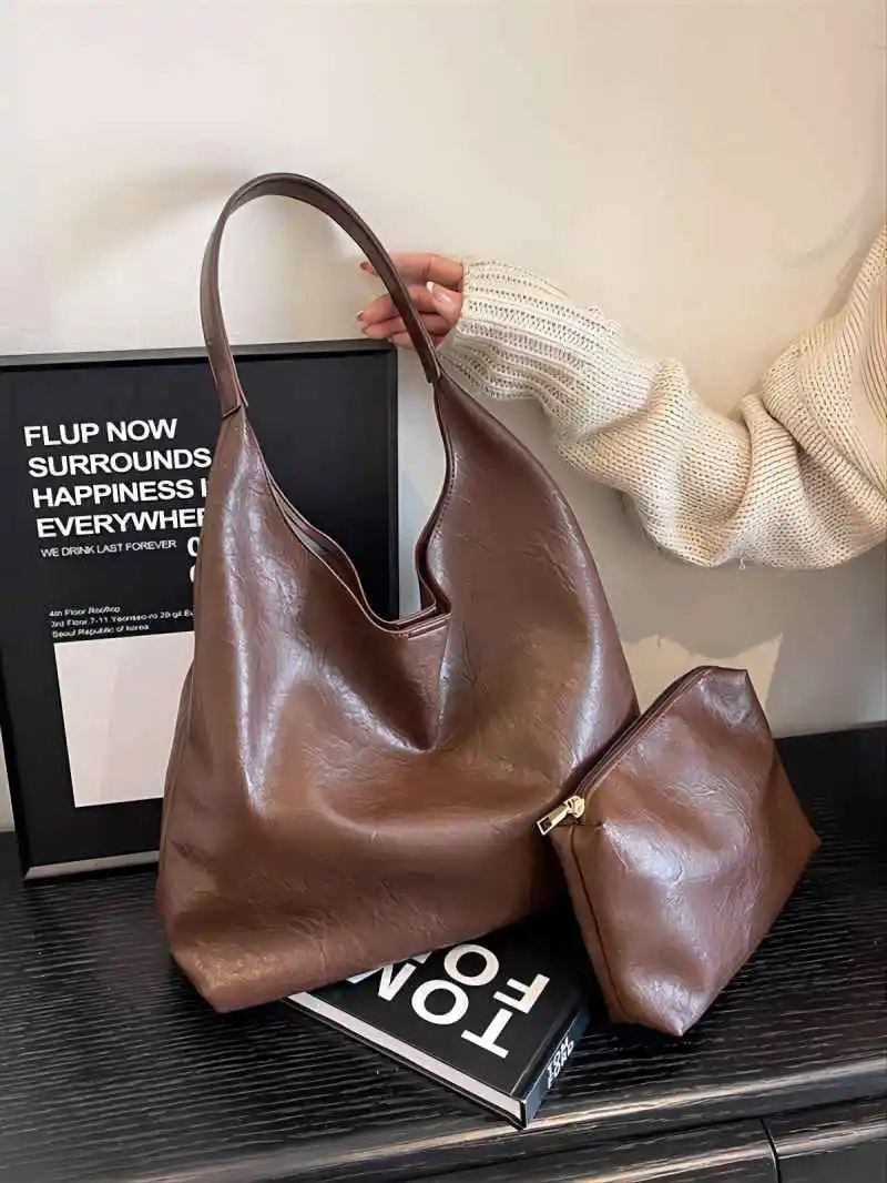 CGCBAG Brand Luxury Designer Tote Bag Woman Casual Lage Capacity Female Shoulder Bag High Quality PU Leather Aesthetic Handbag