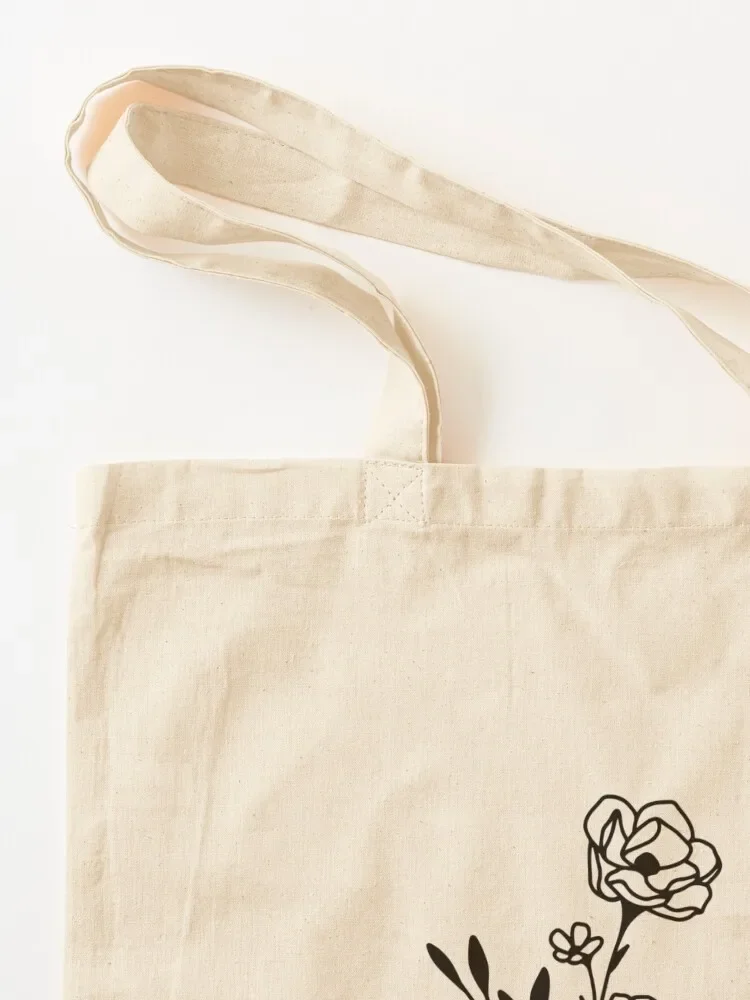 كتاب مفتوح مع زهور، كتاب زهور، حقيبة حمل بسيطة من القماش، حقيبة حمل مخصصة للسيدات