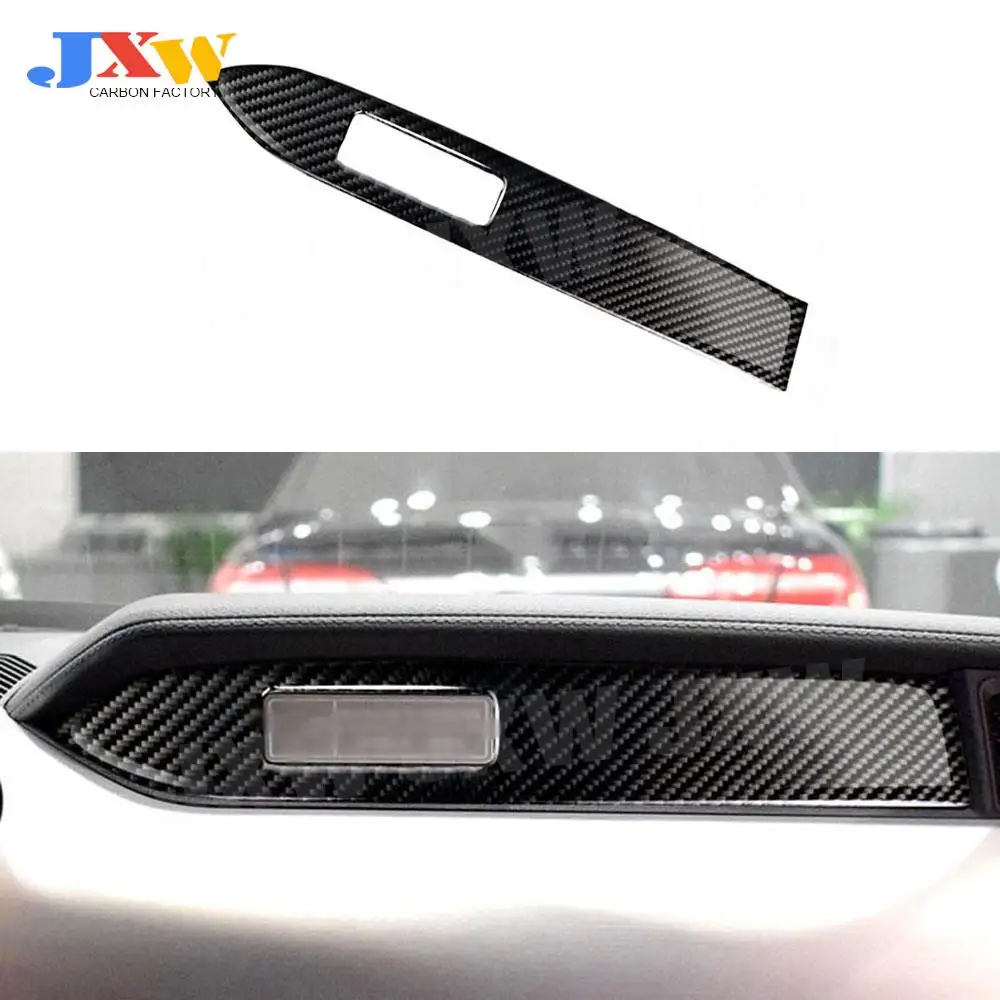 

Carbon Fiber Interior Trims Car Dashboard Decoration Strip Sticker For Ford Mustang 2015 2016 2017 LHD Car Styling