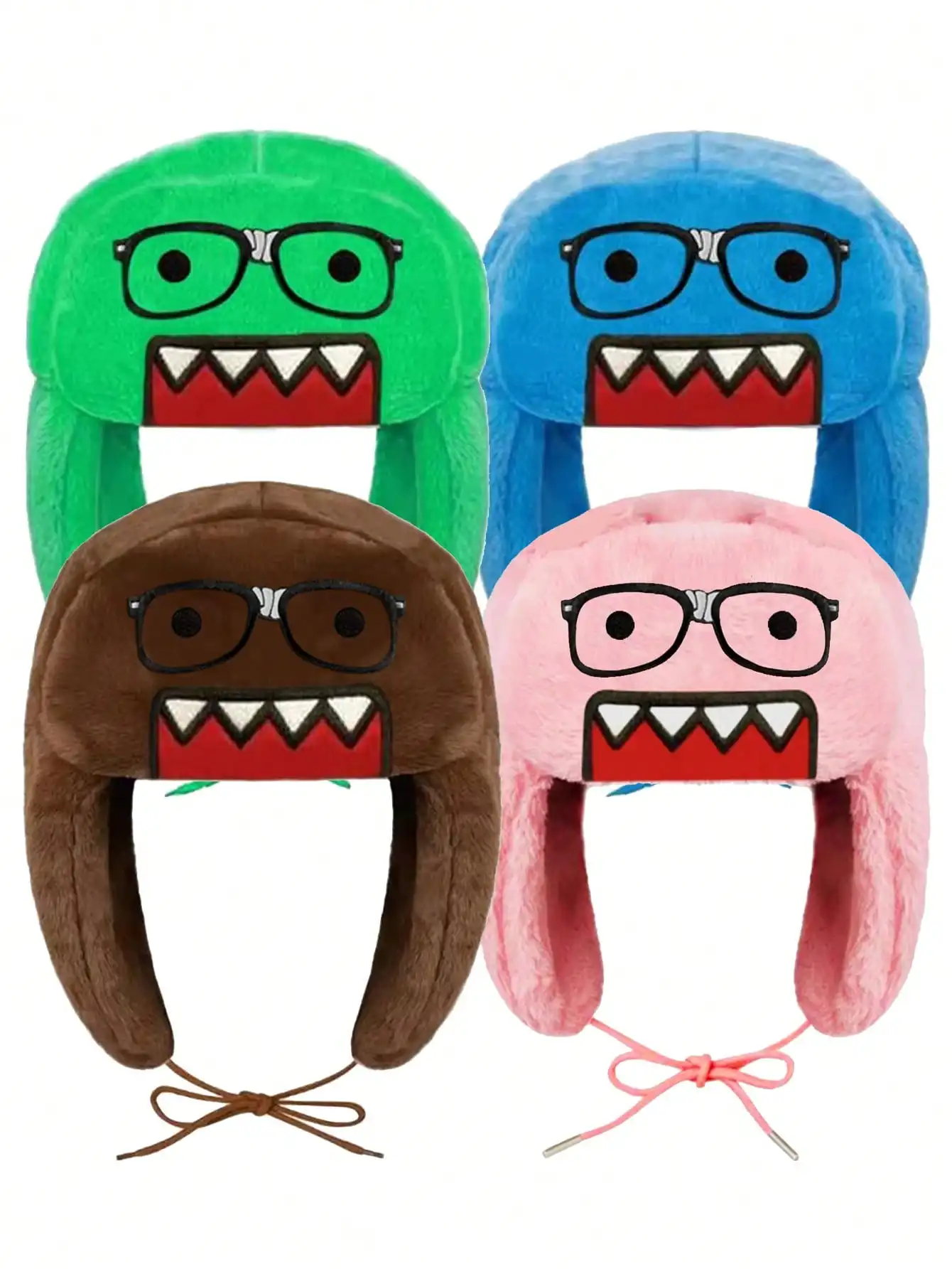 Outdoor New Glasses Domo kun Cartoon Embroidered Knitted Hat Same Style Warm Windproof Hip Hop Casual Trendy Hat Autumn Winter