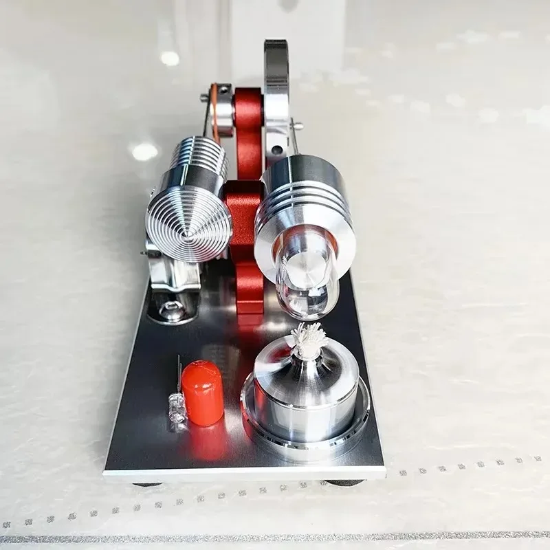 High Precision Stirling Steam Engine Model Micro Generator with LED Light Science Physics STEM Education DIY Toy Creative Gift
