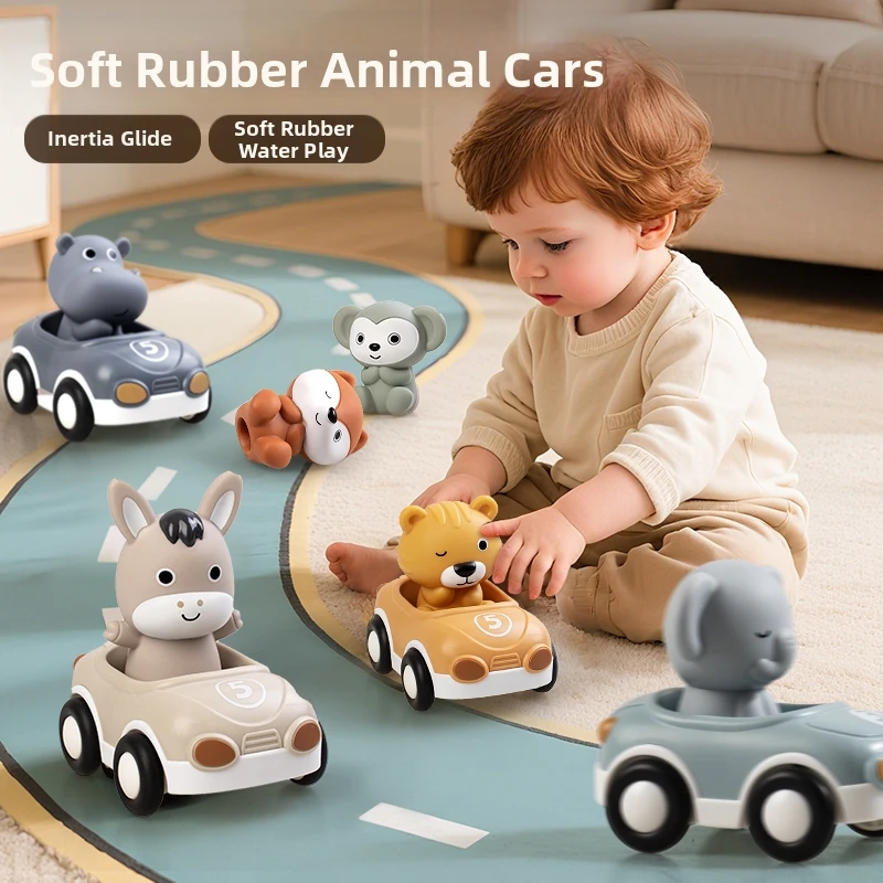 

Детская игрушечная машинка, мультяшная плюшевая мягкая резина, устойчивая к падению инерционная игрушка для детей 1-3 лет, подарок для маленьких мальчиков и девочек