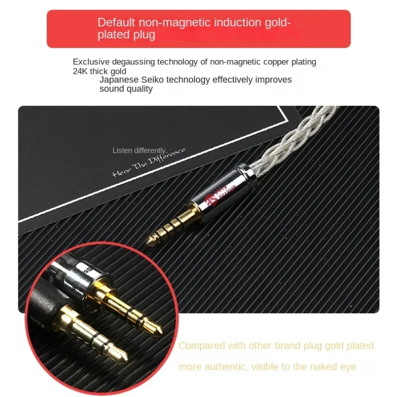 FiftyStrings Arctic Fox سماعة ترقية كابل متوازن تايوان Wanlong Upocc 7N Type2 النحاس الفضة مطلي MMCX 0.78 2pin