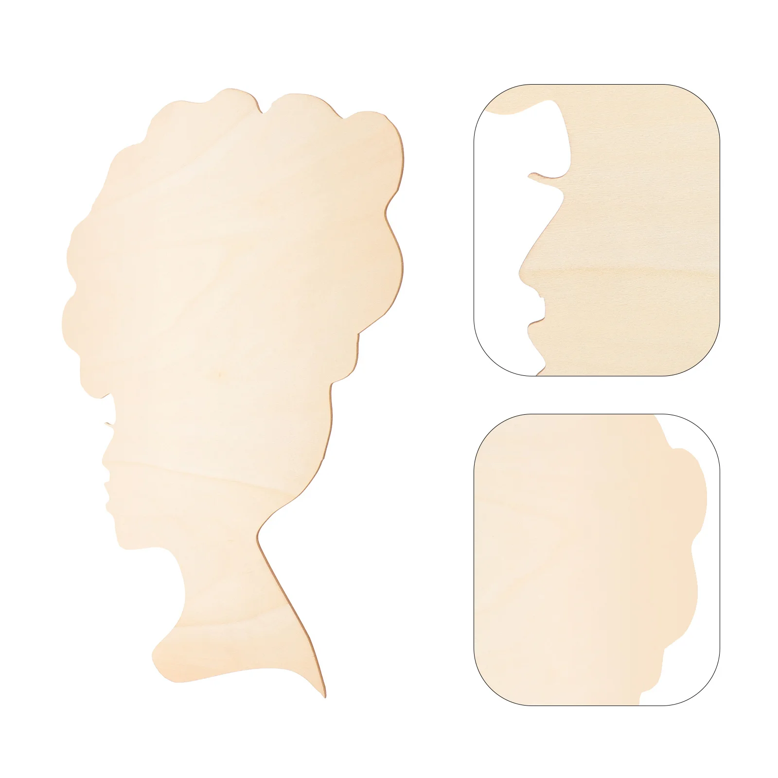 

Unpainted Wood Head Cutout Craft DIY Wooden Slices Natural Plywood Easter Christmas Wedding Decorations Smooth Polished Surfaces