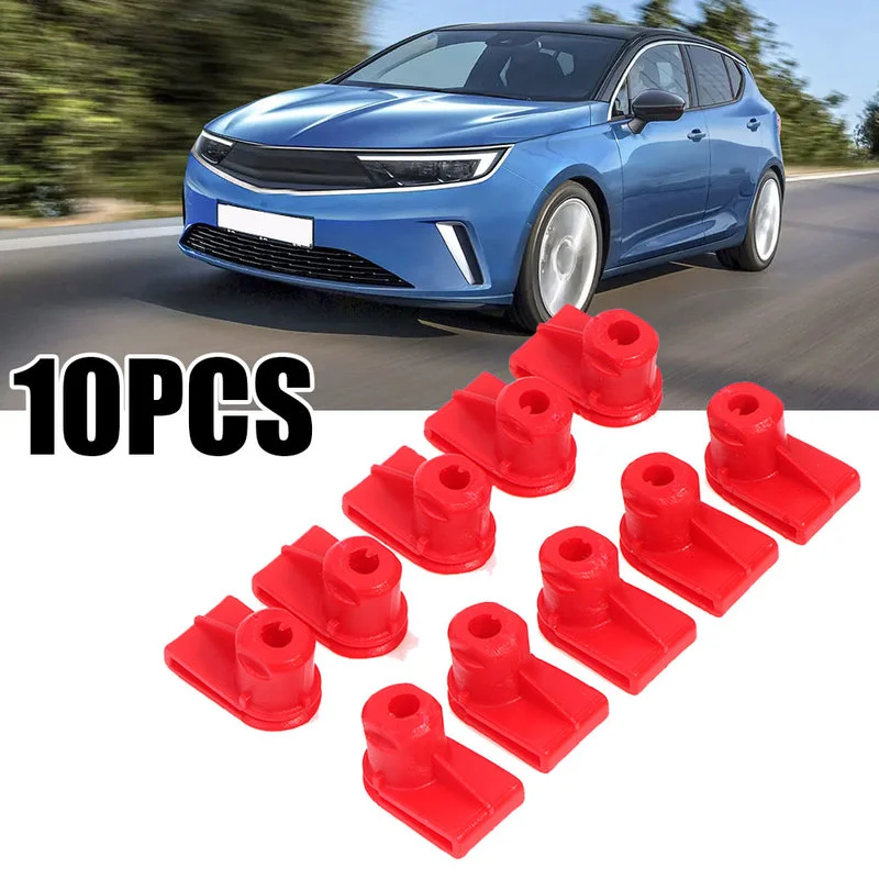 10pcs Car Bumper Clips Wing Mounting Grommet Nuts Screws Plastic Fastener Clip Red Replace Car Accessories for Opel for Vauxhall