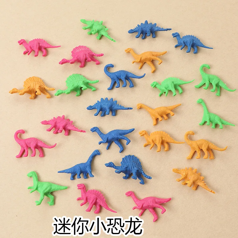 20/50Pcs Cute Animal Small Dinosaur Plastic Toy Soft Solid Tyrannosaurus Rex Triceratops Children's Toys Boys Kids Birthday Gift