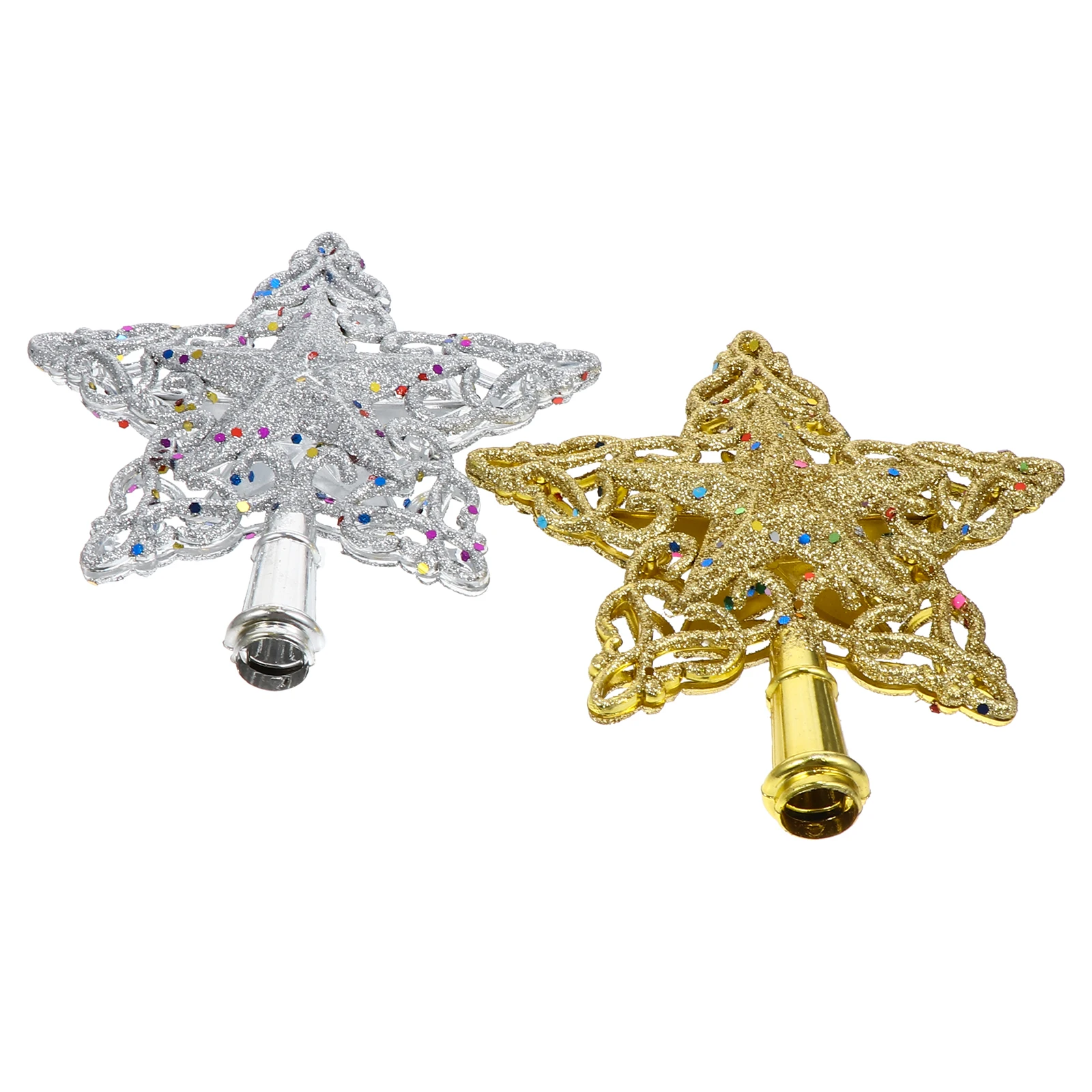 

2Pcs Bright Plastic Decor for Christmas Tree Adornment Scene Decoration Reusable Xmas Decor nament